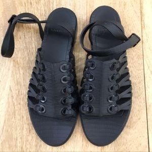 Givenchy Embossed Rubber Grommet Gladiator Sandals